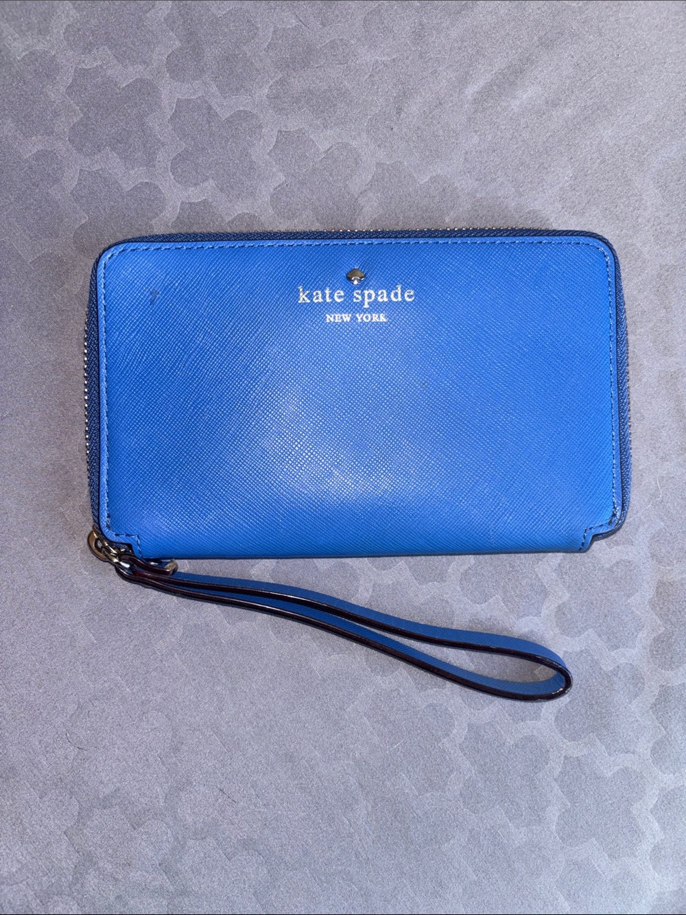 Kate Spade zip cobalt blue wristlet wallet
